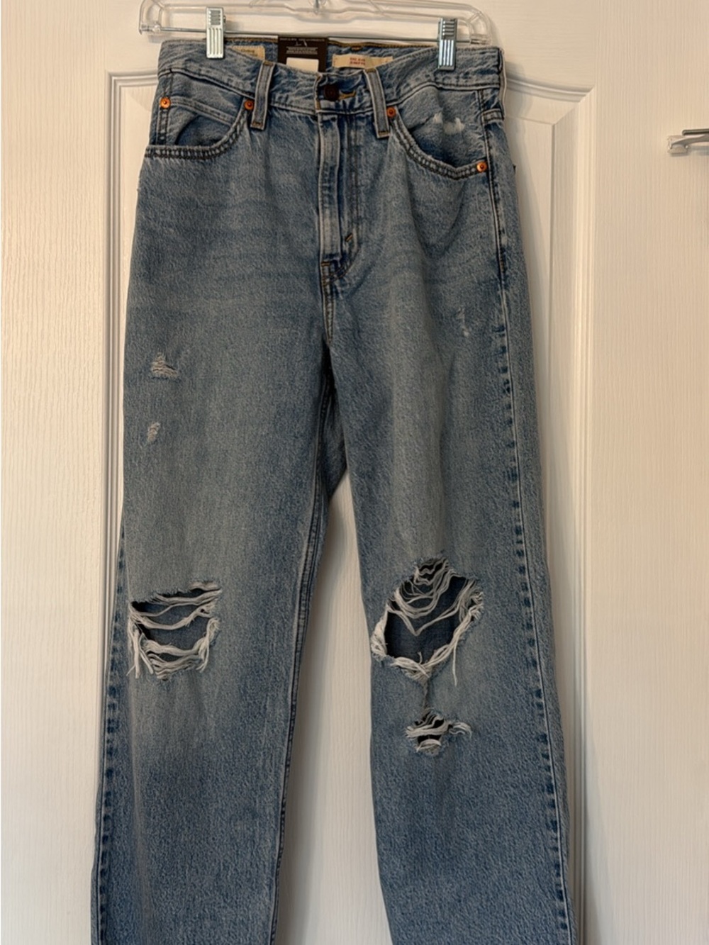 Levi's Light Blue Relaxed Fit Distressed Jeans